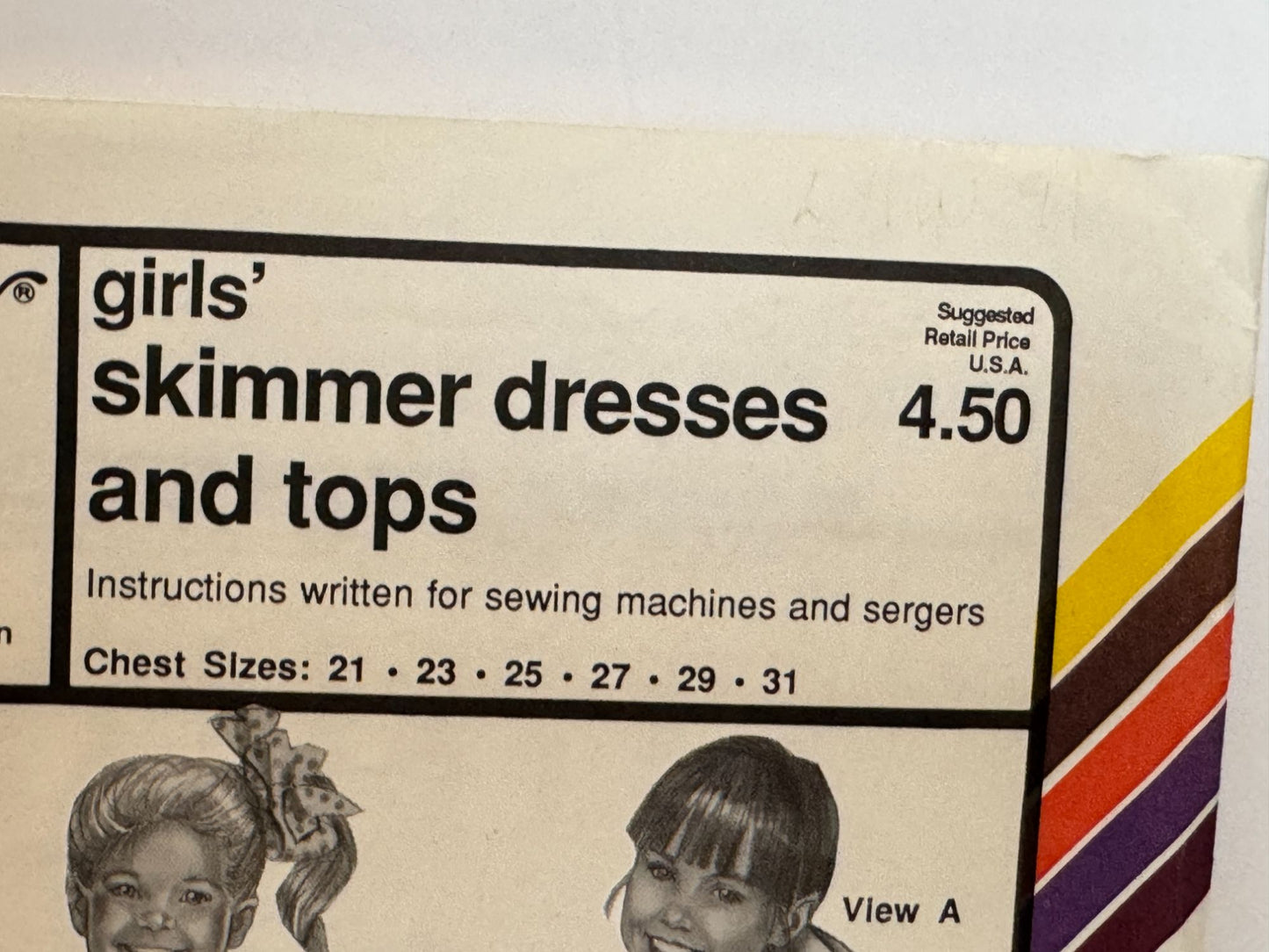 Stretch and Sew Sewing Pattern 952 Girls Skimmer Dresses and Tops Shirt 1990 UC