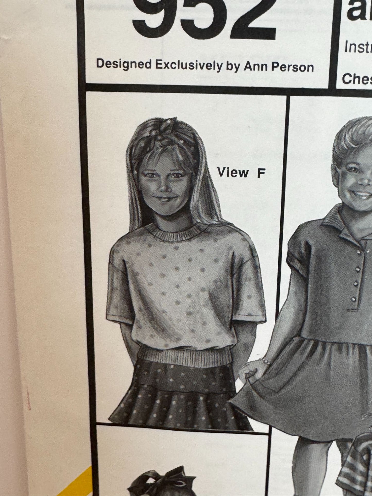 Stretch and Sew Sewing Pattern 952 Girls Skimmer Dresses and Tops Shirt 1990 UC