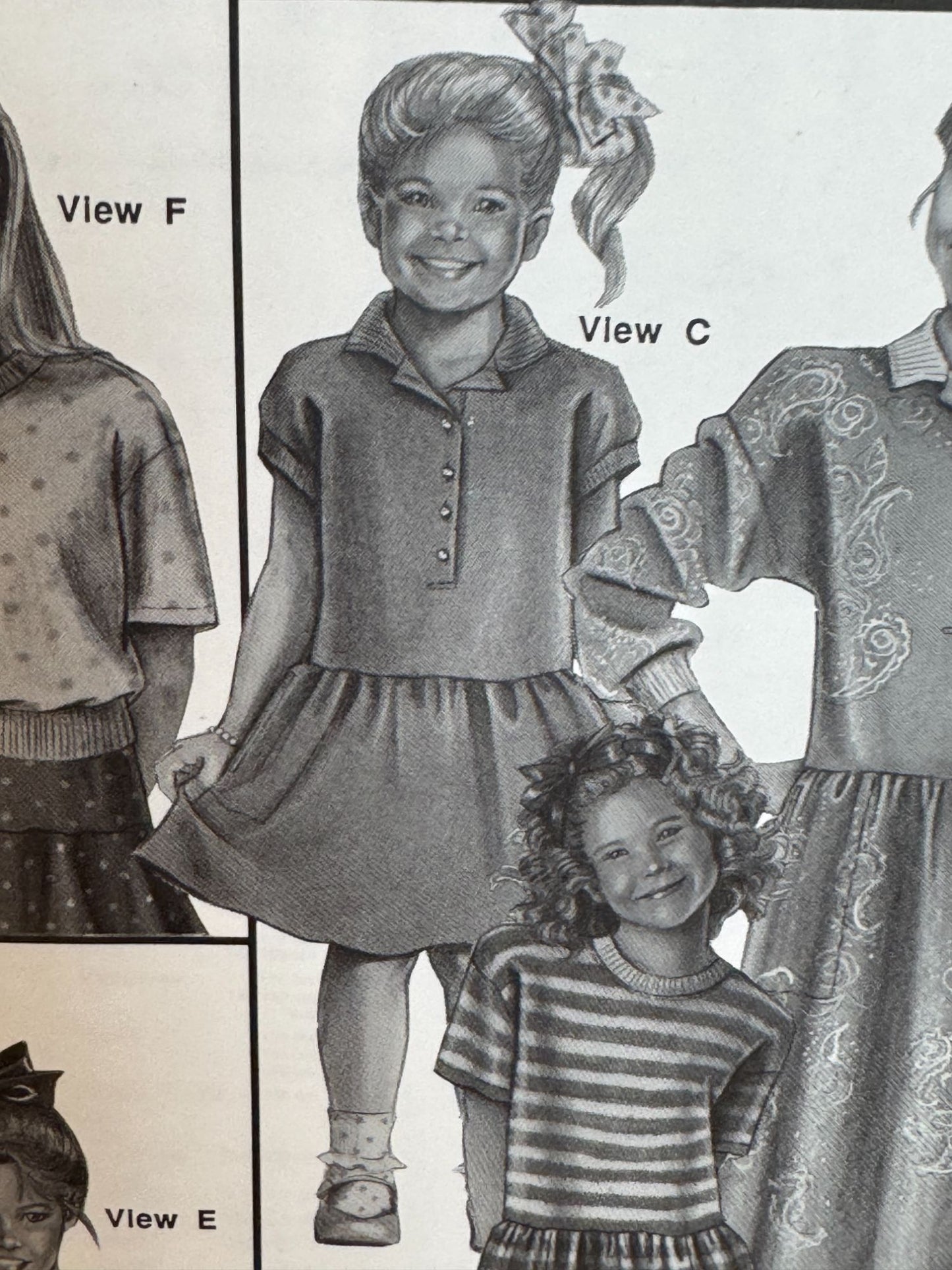 Stretch and Sew Sewing Pattern 952 Girls Skimmer Dresses and Tops Shirt 1990 UC