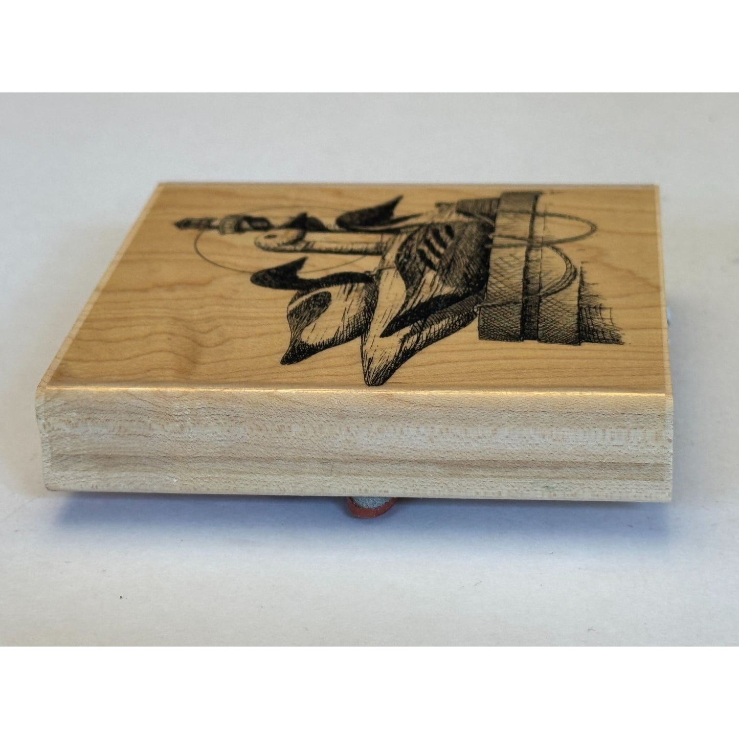 Impression Obsession Rubber Stamp Three Decoys Ducks Lighthouse Nautical H1040