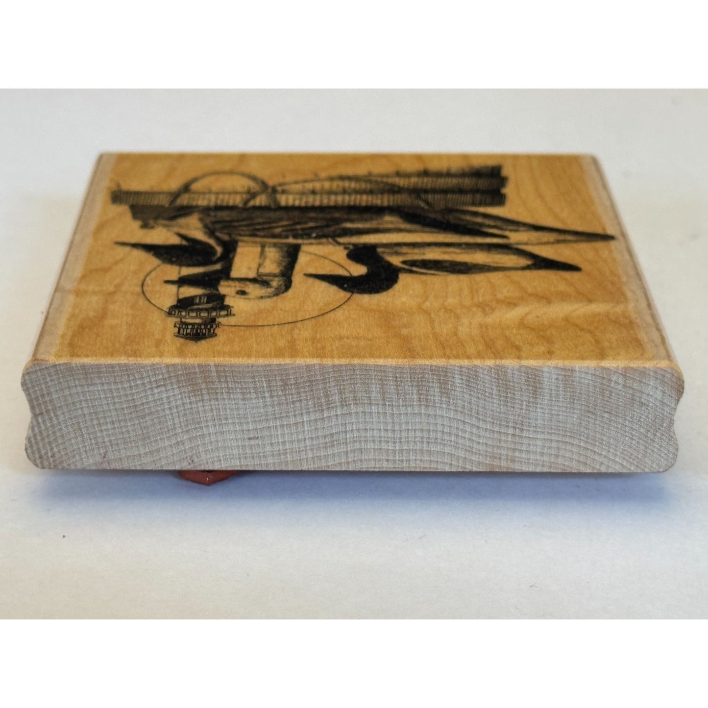 Impression Obsession Rubber Stamp Three Decoys Ducks Lighthouse Nautical H1040