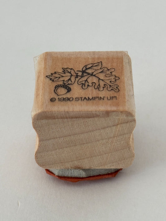 Stampin Up Rubber Stamp Oak Leaves Acorn Leaf Fall Nature Outdoors Small Craft