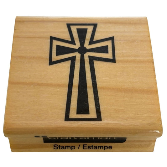 Craft Smart Stamp Rubber Christian Cross Religious Card Making Easter Sacrament