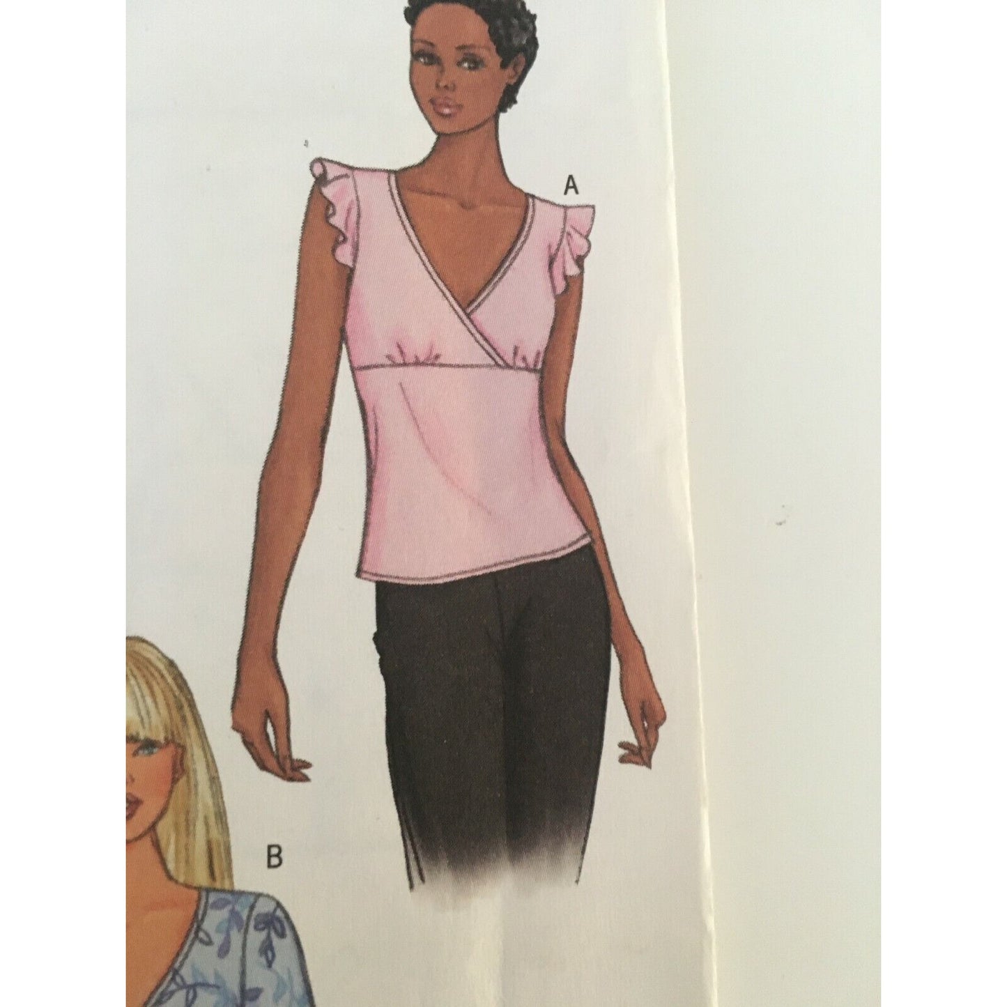 Butterick 3385 Sewing Pattern Misses Pullover Tops Semi-Fitted Sz 6 8 10 Uncut