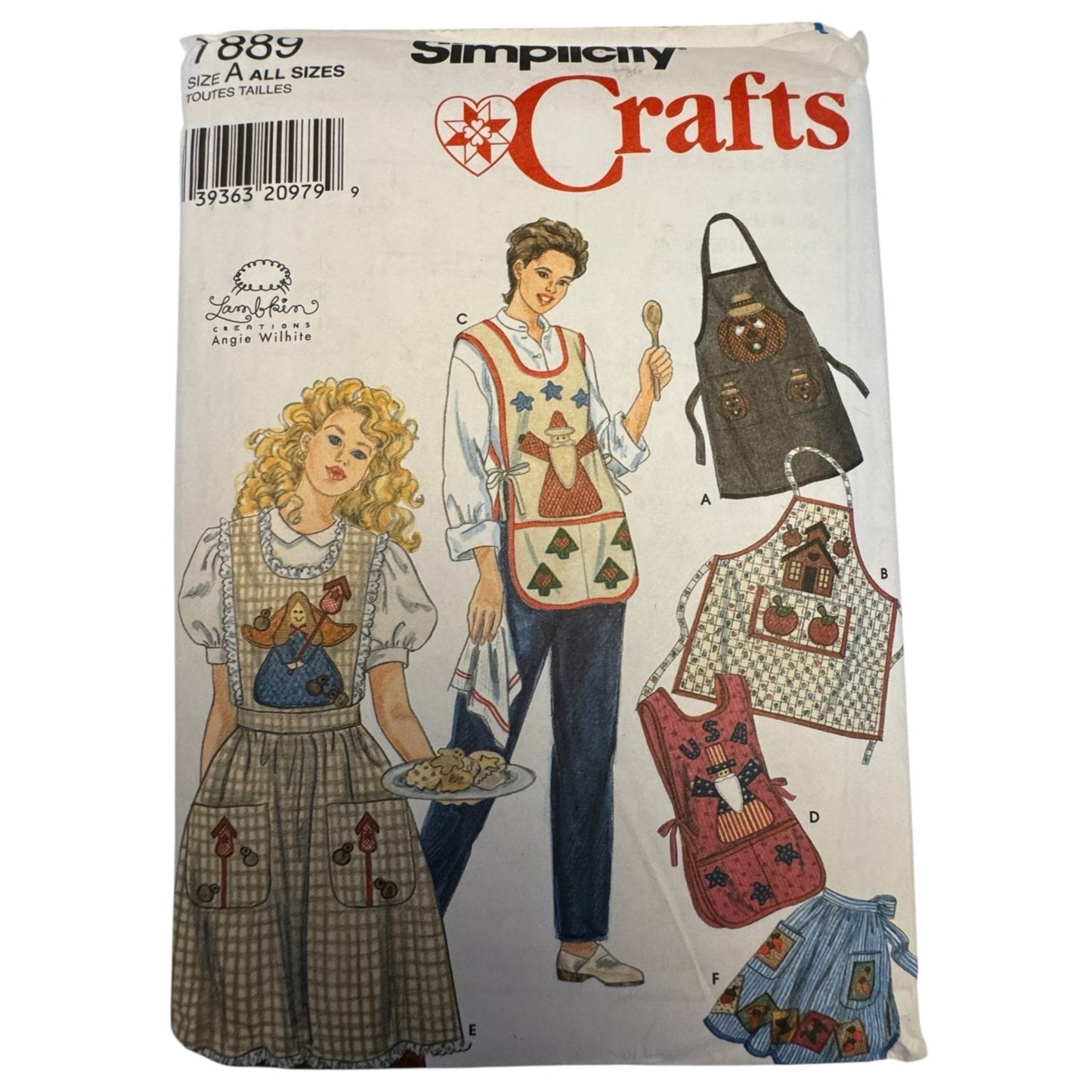 Simplicity Sewing Pattern 7889 Kitchen Apron Holiday Baking Patriotic Halloween Uncut Christmas Teacher