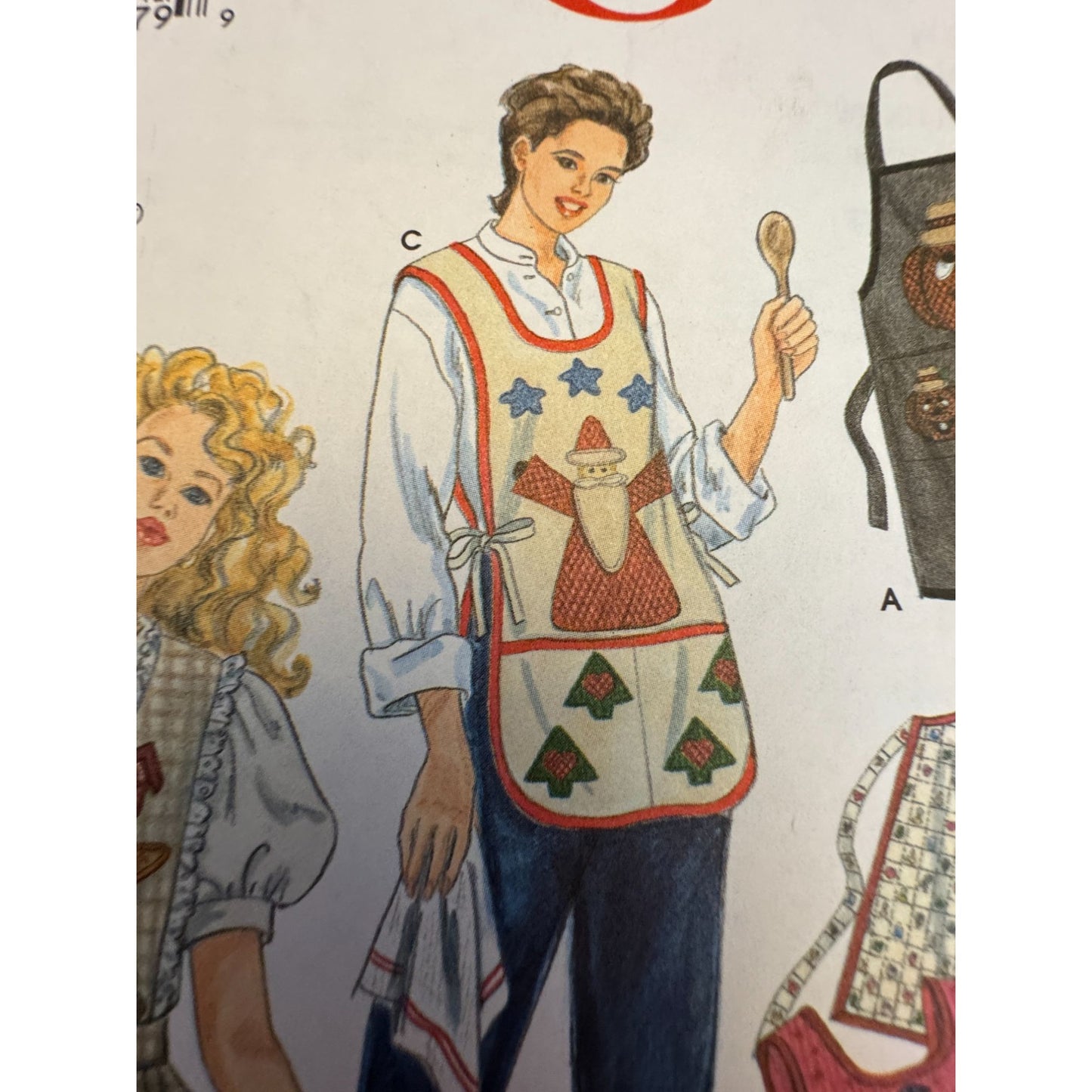 Simplicity Sewing Pattern 7889 Kitchen Apron Holiday Baking Patriotic Halloween Uncut Christmas Teacher