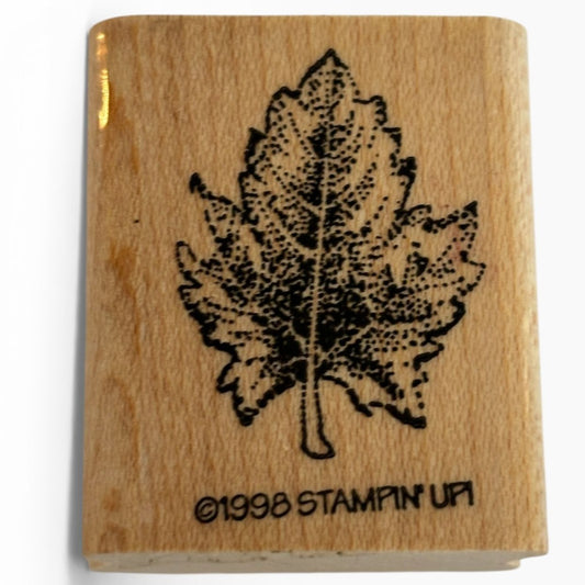 Stampin Up Rubber Stamp Maple Leaf Nature Outdoors Crafting Stamp Wood Mounted