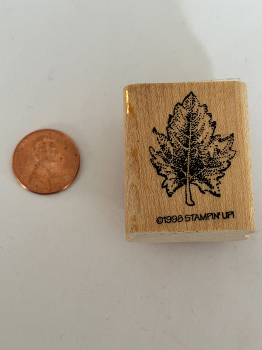 Stampin Up Rubber Stamp Maple Leaf Nature Outdoors Crafting Stamp Wood Mounted