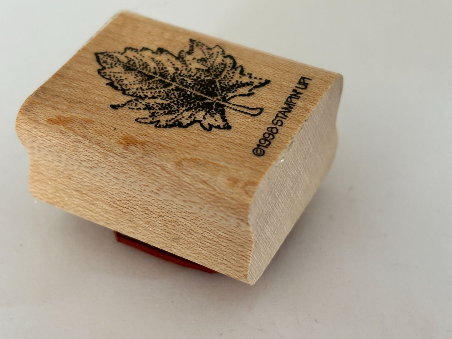 Stampin Up Rubber Stamp Maple Leaf Nature Outdoors Crafting Stamp Wood Mounted