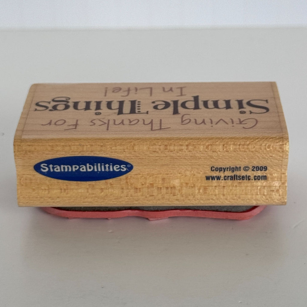 Stampabilities Rubber Stamp Simple Things Gratitude Saying Thanksgiving Card Making Wood Mounted