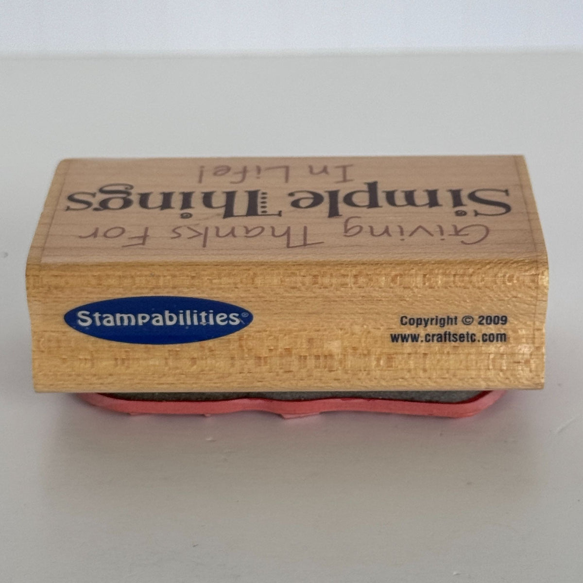 Stampabilities Rubber Stamp Simple Things Gratitude Saying Thanksgiving Card Making Wood Mounted