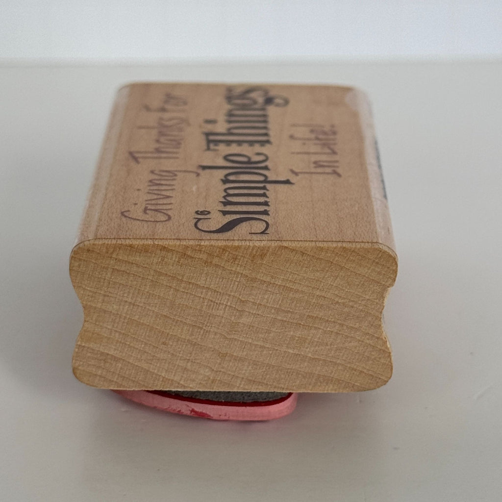 Stampabilities Rubber Stamp Simple Things Gratitude Saying Thanksgiving Card Making Wood Mounted