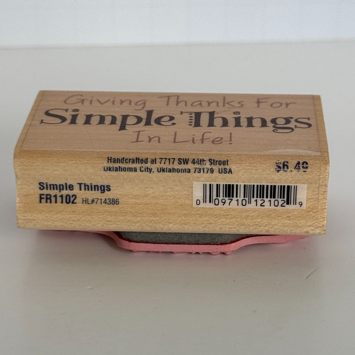 Stampabilities Rubber Stamp Simple Things Gratitude Saying Thanksgiving Card Making Wood Mounted