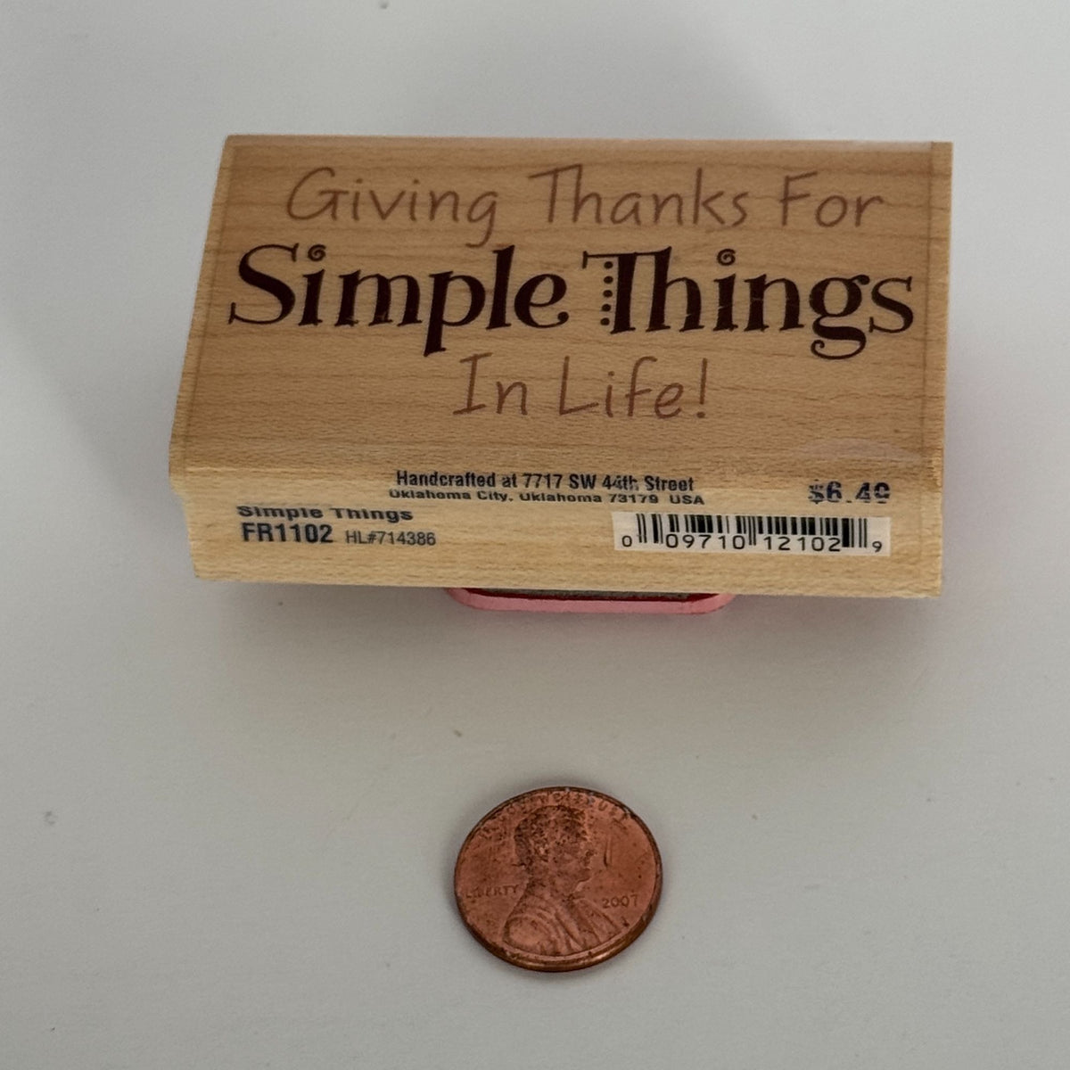 Stampabilities Rubber Stamp Simple Things Gratitude Saying Thanksgiving Card Making Wood Mounted