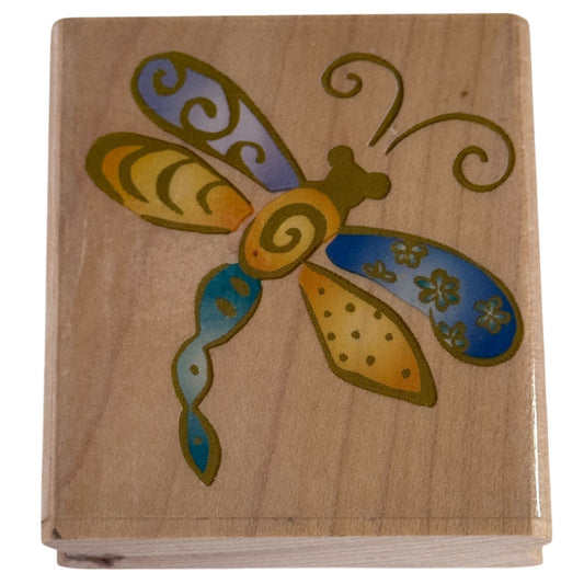 Rubber Stampede Rubber Stamp Whimsical Dragonfly Nature Garden Insect Cardmaking Spring Garden Craft