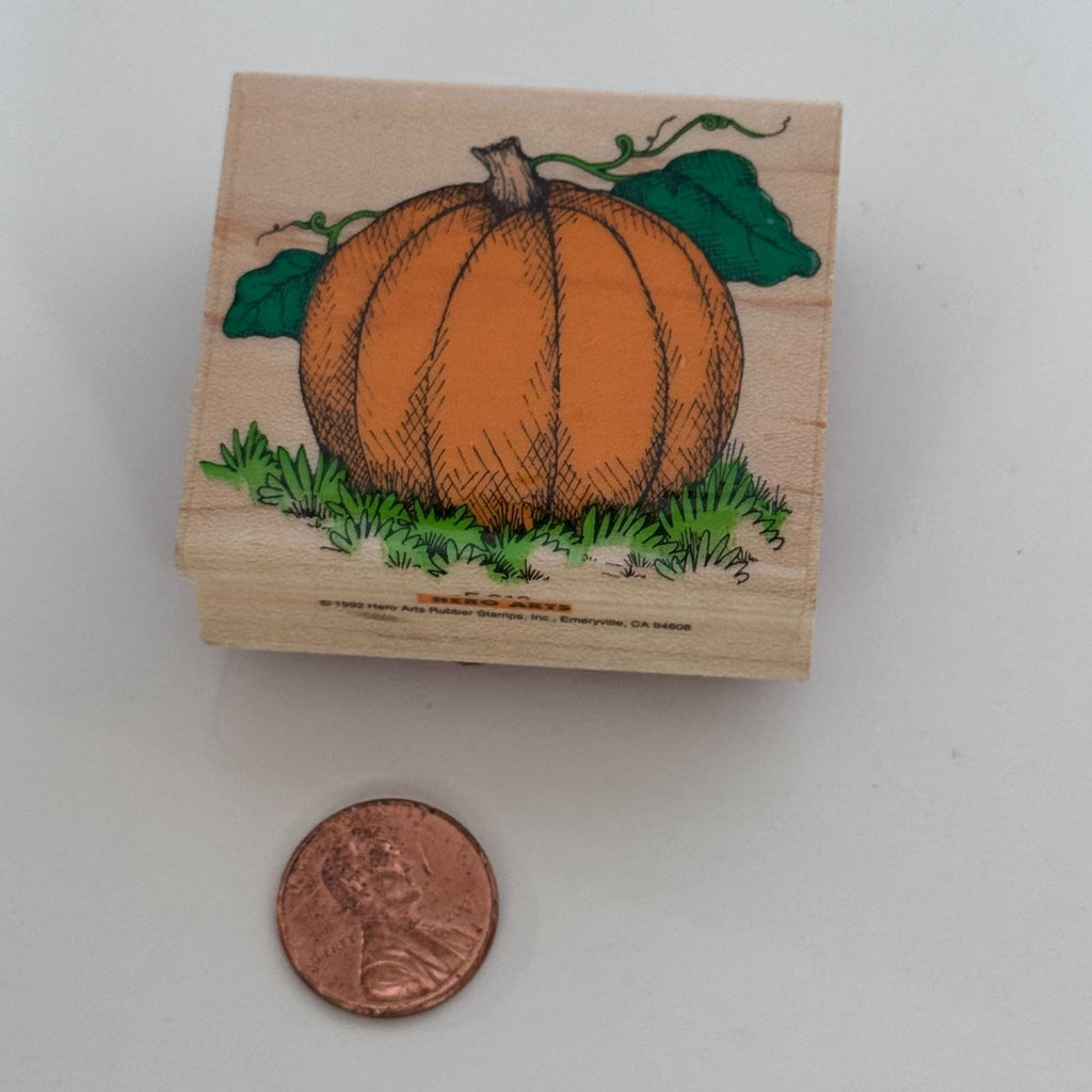 Hero Arts Rubber Stamp Big Pumpkin Fall Harvest Thanksgiving Autumn Card Making Wood Mounted