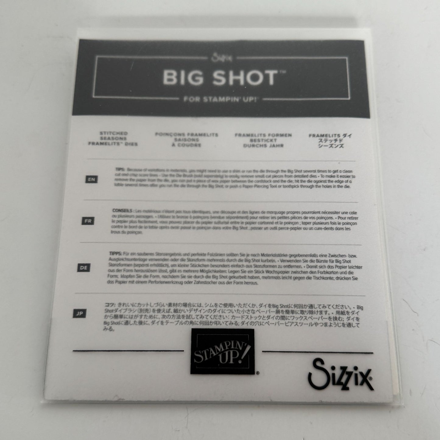 Sizzix Big Shot Stitched Seasons Framelits Dies Flowers Frames Leaf Stampin Up