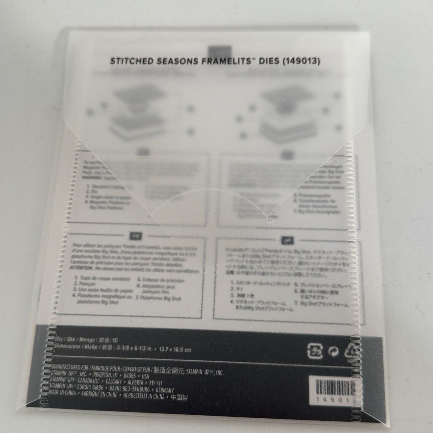 Sizzix Big Shot Stitched Seasons Framelits Dies Flowers Frames Leaf Stampin Up