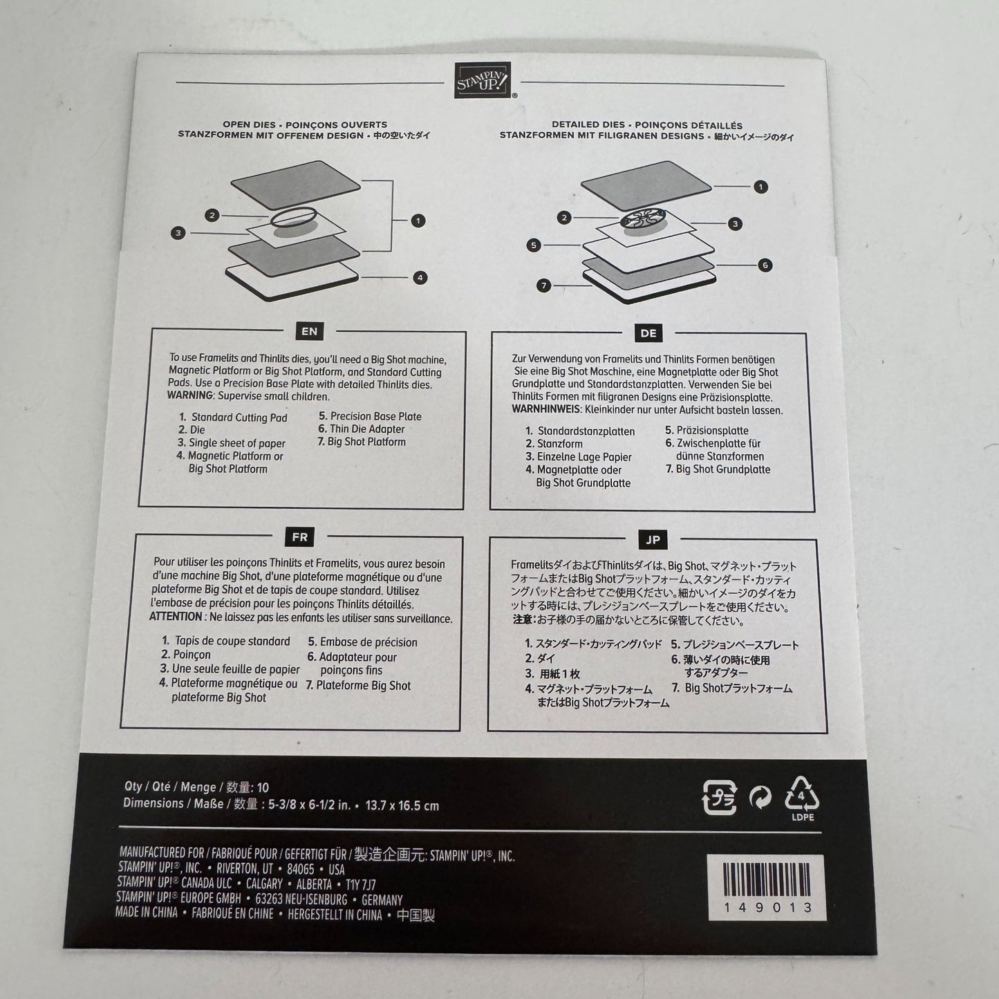 Sizzix Big Shot Stitched Seasons Framelits Dies Flowers Frames Leaf Stampin Up