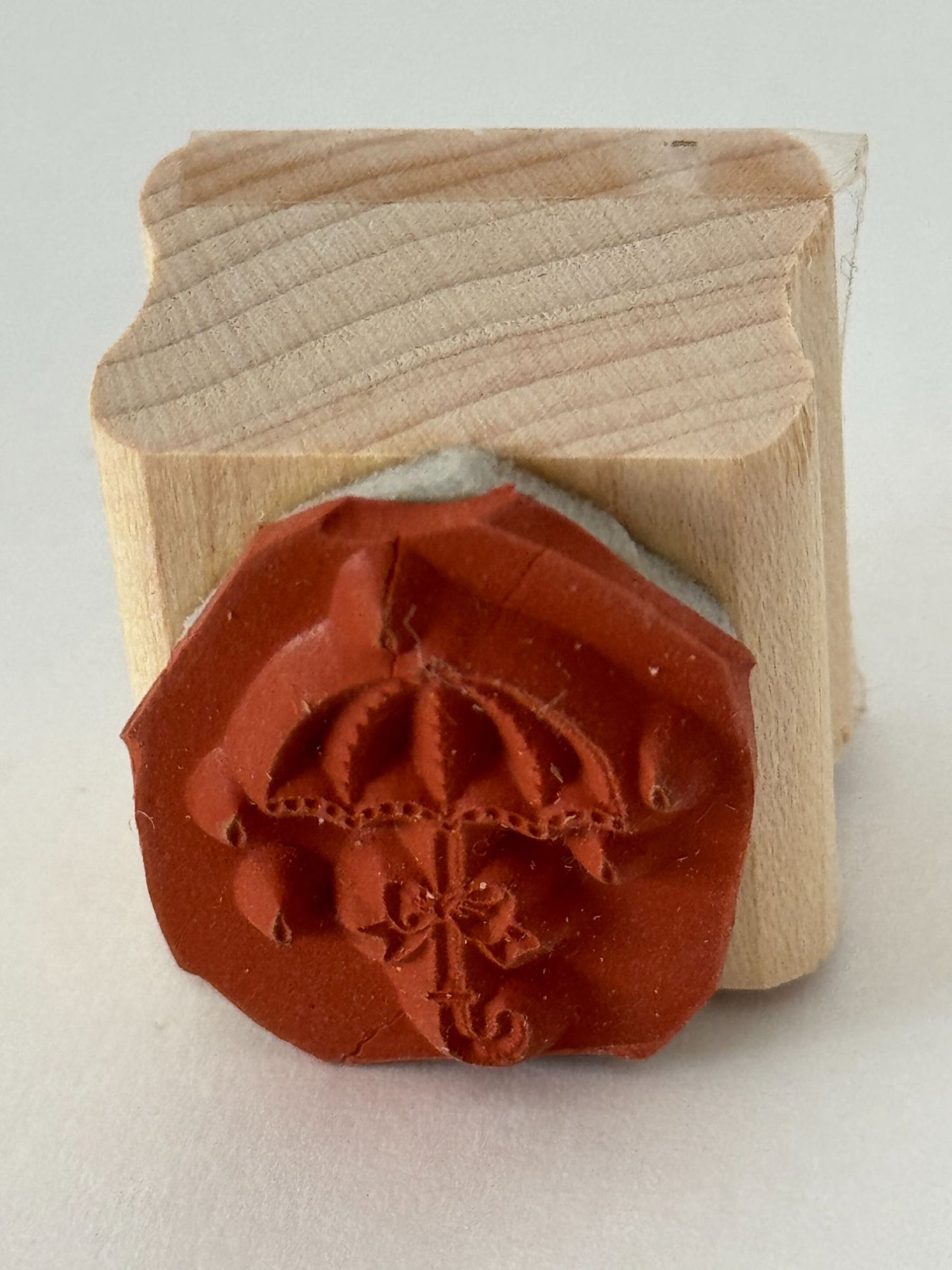 Stampin Up Rubber Stamp Umbrella with Bow Raindrops Rain Spring Baby Shower Card