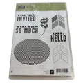 Stampin Up Clear Mount Rubber Stamp Set Oh Hello Chevon Oval Thanks So Much Word