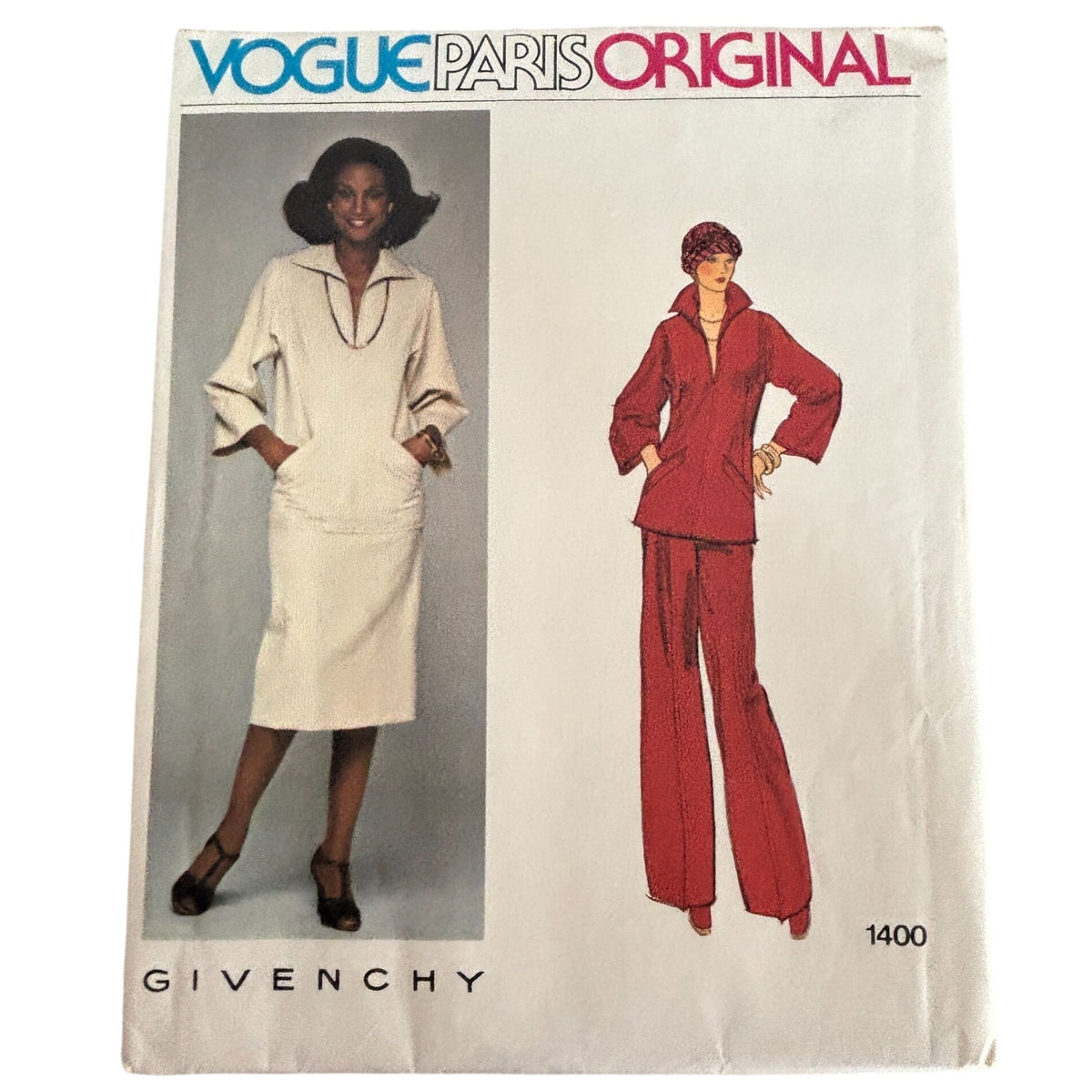 Vogue Paris Original Sewing Pattern 1400 Givenchy 70s Top Skirt Pants 10 Uncut