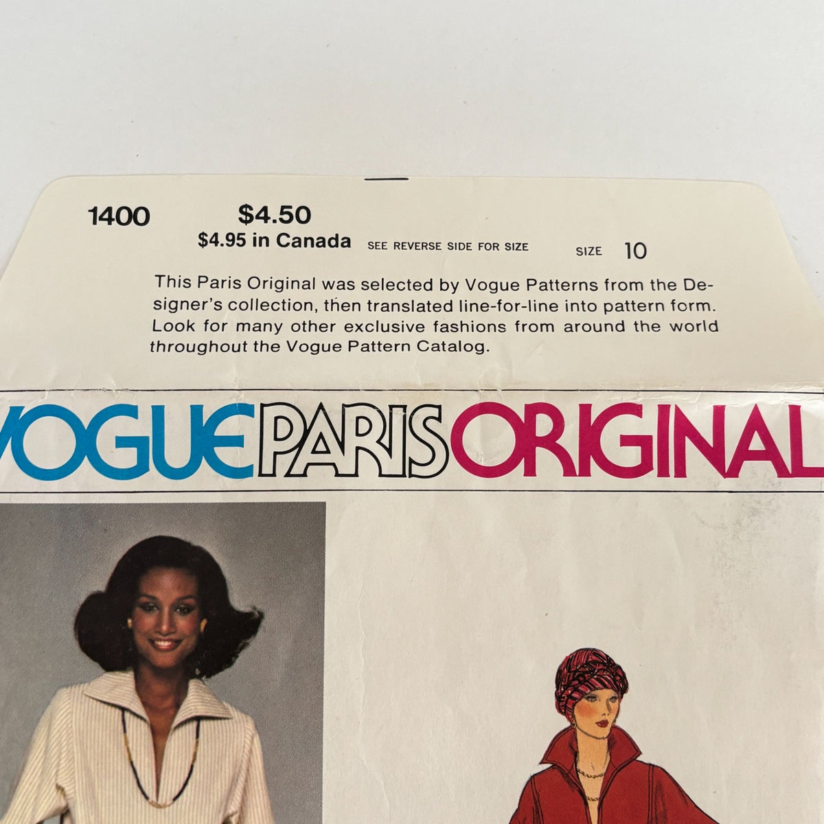 Vogue Paris Original Sewing Pattern 1400 Givenchy 70s Top Skirt Pants 10 Uncut