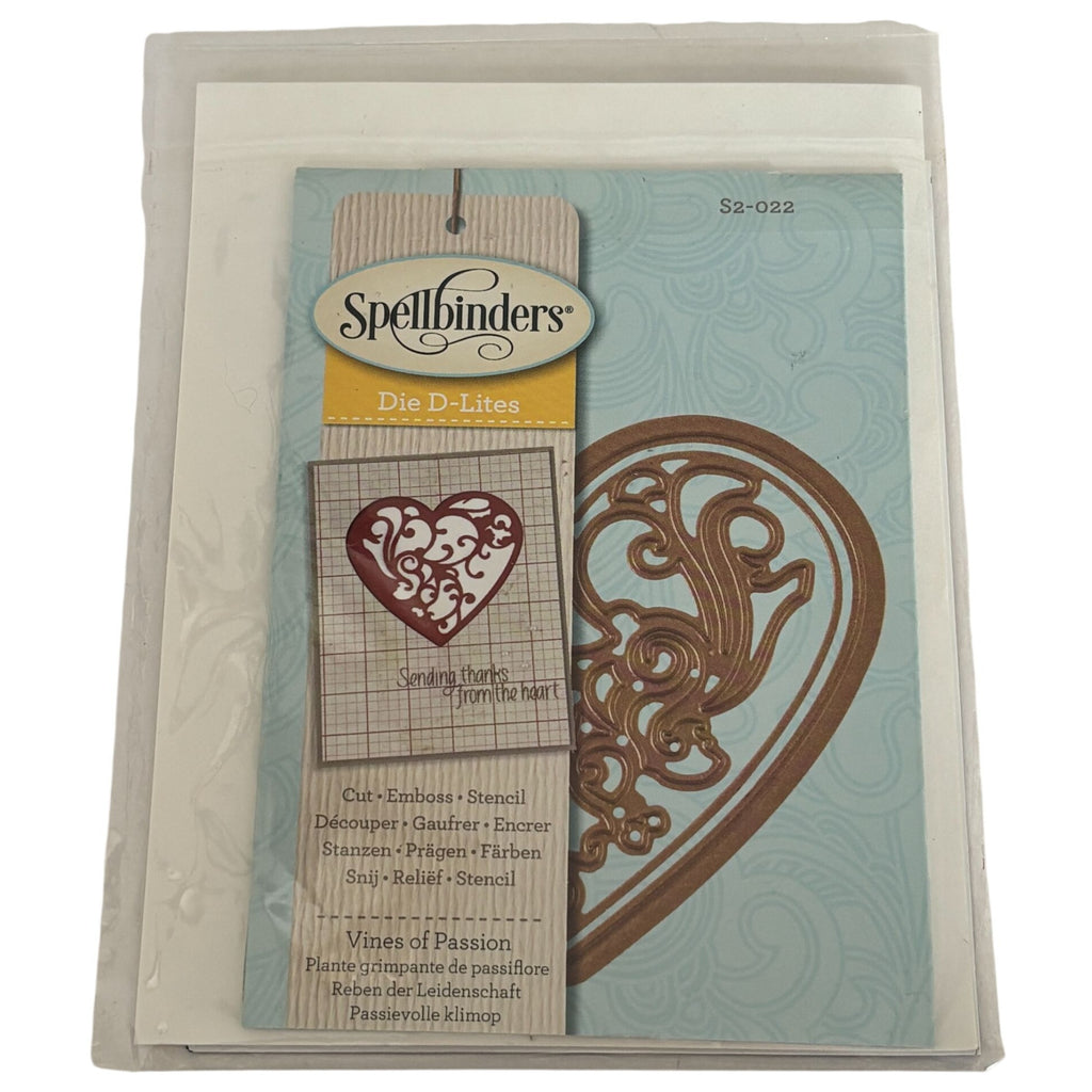 Spellbinders Die D-Lites Vines of Passion Heart Metal Die Cut Emboss Stencil Craft S2-022