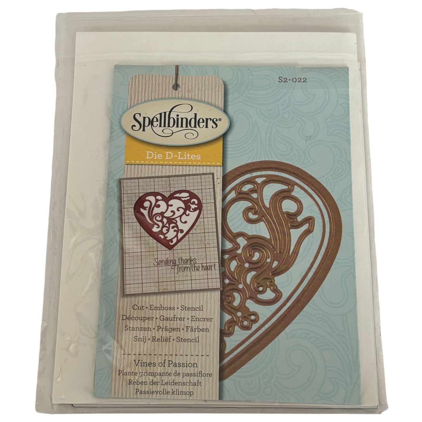 Spellbinders Die D-Lites Vines of Passion Heart Metal Die Cut Emboss Stencil Craft S2-022