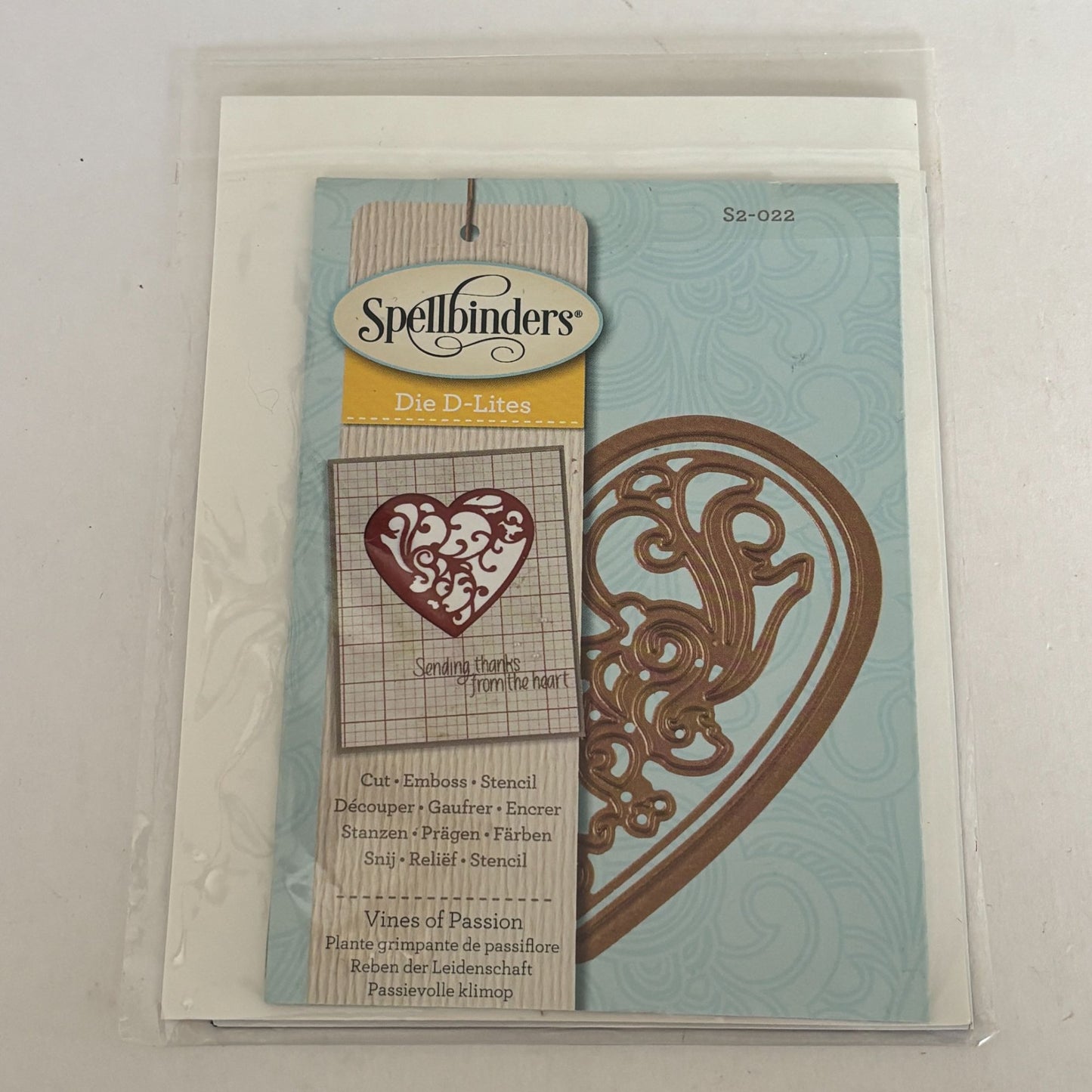 Spellbinders Die D-Lites Vines of Passion Heart Metal Die Cut Emboss Stencil Craft S2-022