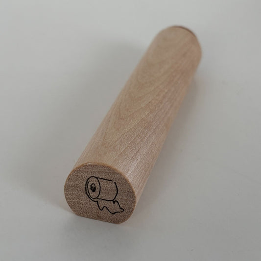 Judith Rubber Stamp Stubbie Toilet Paper Just Roll with It Funny Card Making