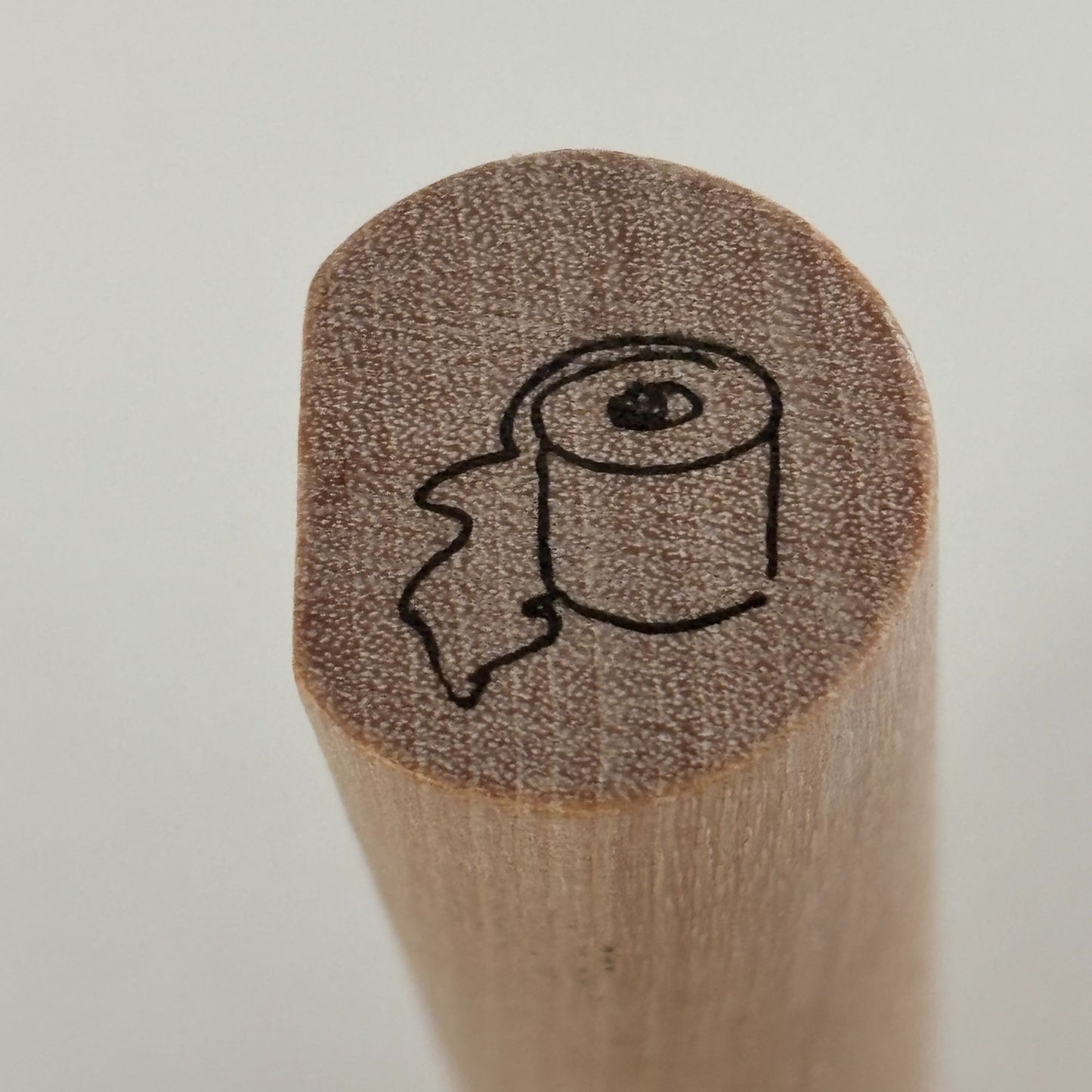 Judith Rubber Stamp Stubbie Toilet Paper Just Roll with It Funny Card Making
