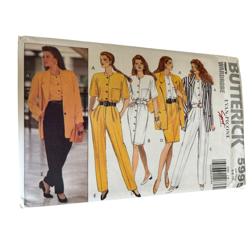 Butterick Sewing Pattern 5995 Career Suit Jacket Dress Skirt Pants 6 8 10 Uncut