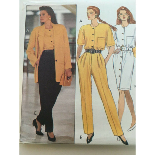 Butterick Sewing Pattern 5995 Career Suit Jacket Dress Skirt Pants 6 8 10 Uncut