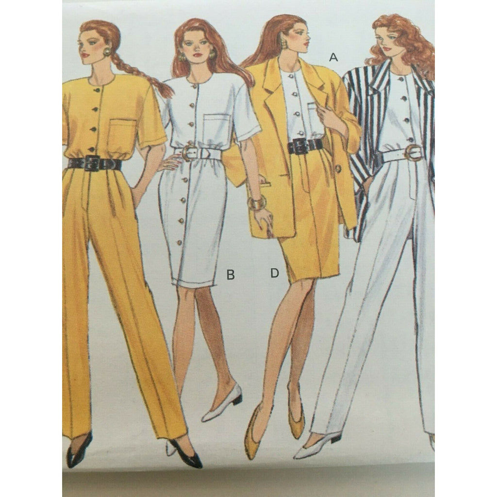 Butterick Sewing Pattern 5995 Career Suit Jacket Dress Skirt Pants 6 8 10 Uncut