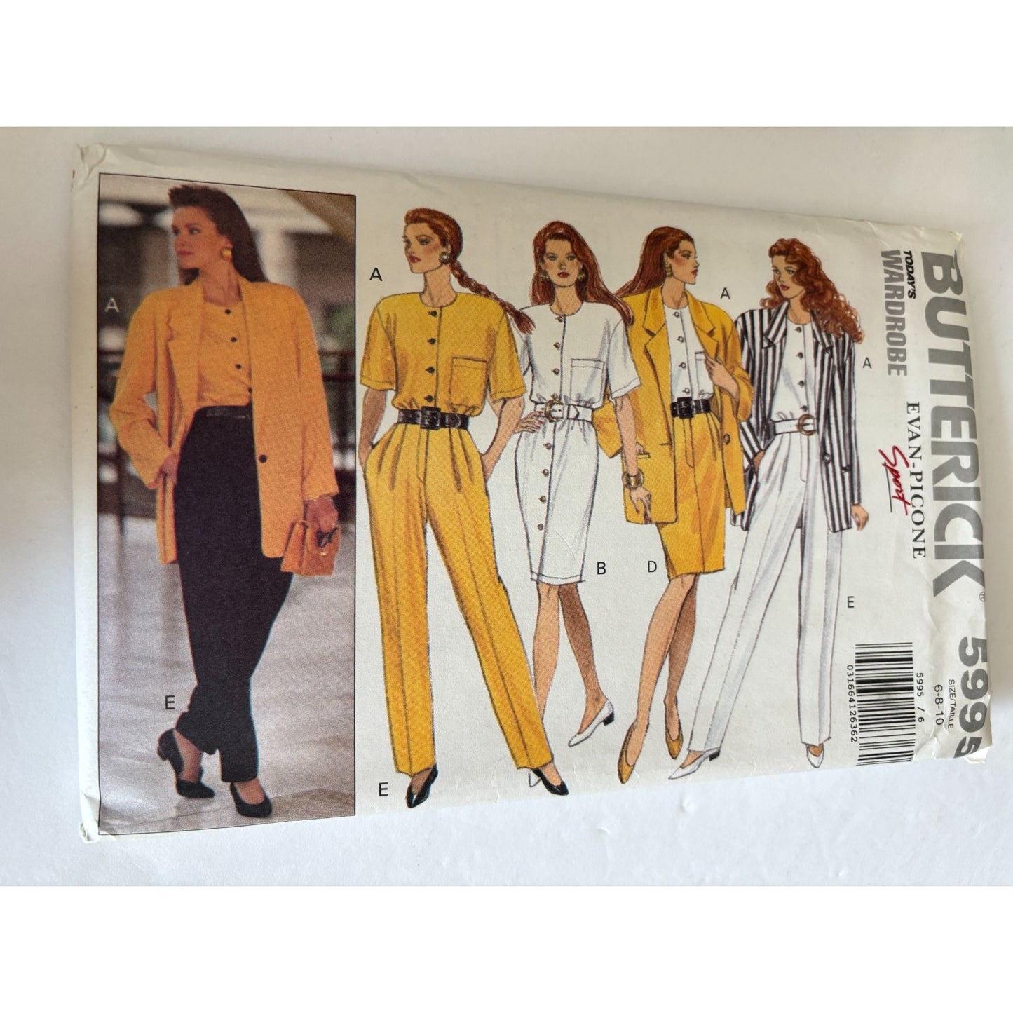 Butterick Sewing Pattern 5995 Career Suit Jacket Dress Skirt Pants 6 8 10 Uncut