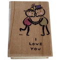 All Night Media Rubber Stamp La Dee Da I Love You Couple Cartoon Man Card Making