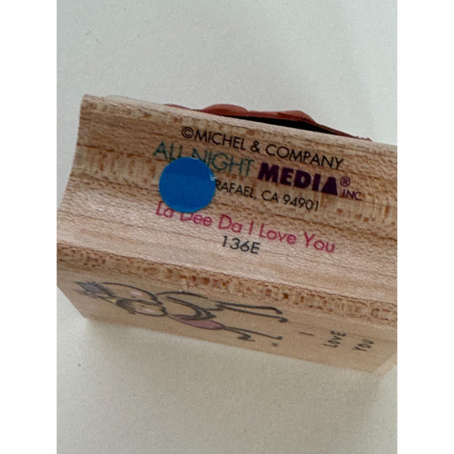 All Night Media Rubber Stamp La Dee Da I Love You Couple Cartoon Man Card Making