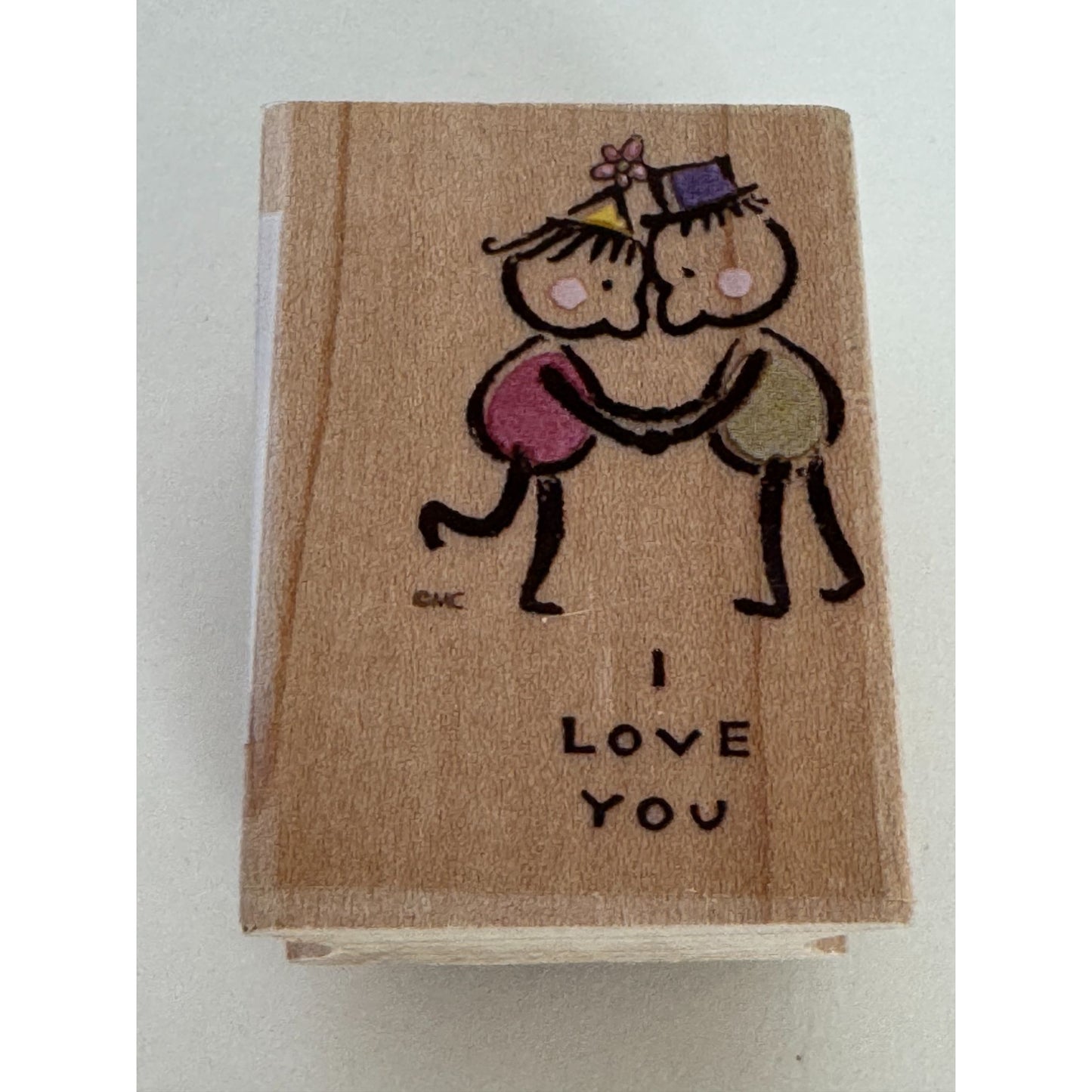 All Night Media Rubber Stamp La Dee Da I Love You Couple Cartoon Man Card Making