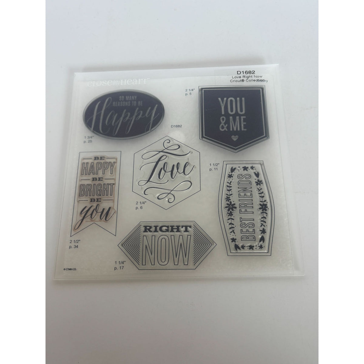 CTMH My Acrylix Acrylic Stamp Set Love Right Now Cricut Collection You and Me