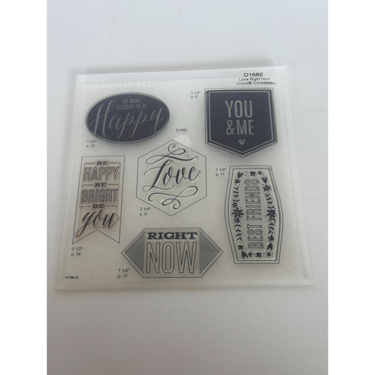 CTMH My Acrylix Acrylic Stamp Set Love Right Now Cricut Collection You and Me