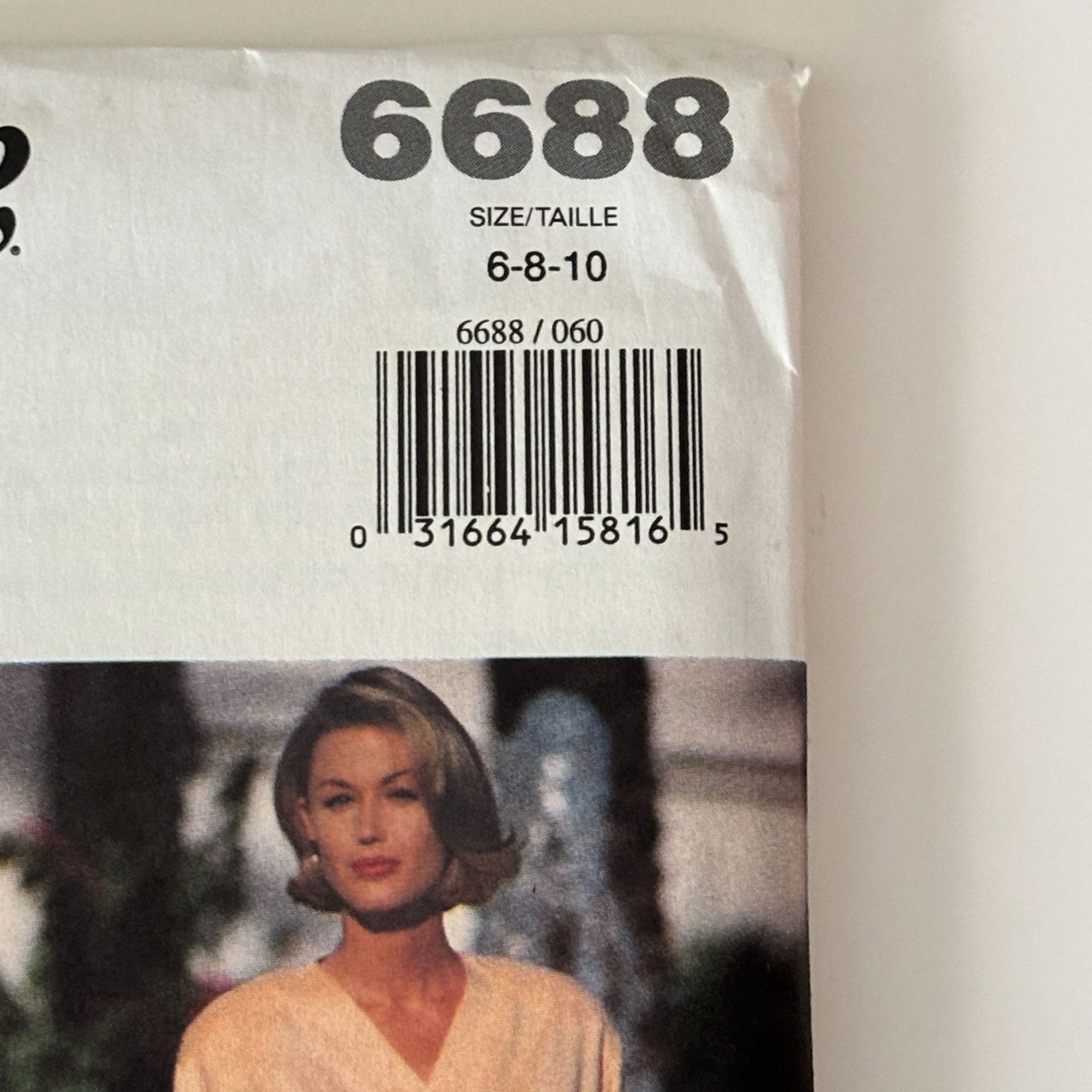 Butterick Sewing Pattern 6688 90s Minimalist Dress Blouson Bodice 1990s Uncut 6-10