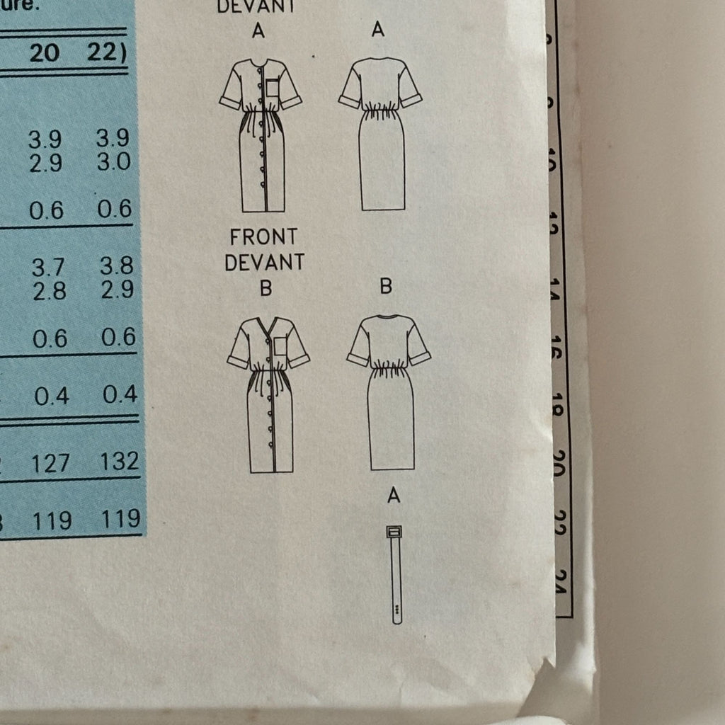 Butterick Sewing Pattern 6688 90s Minimalist Dress Blouson Bodice 1990s Uncut 6-10