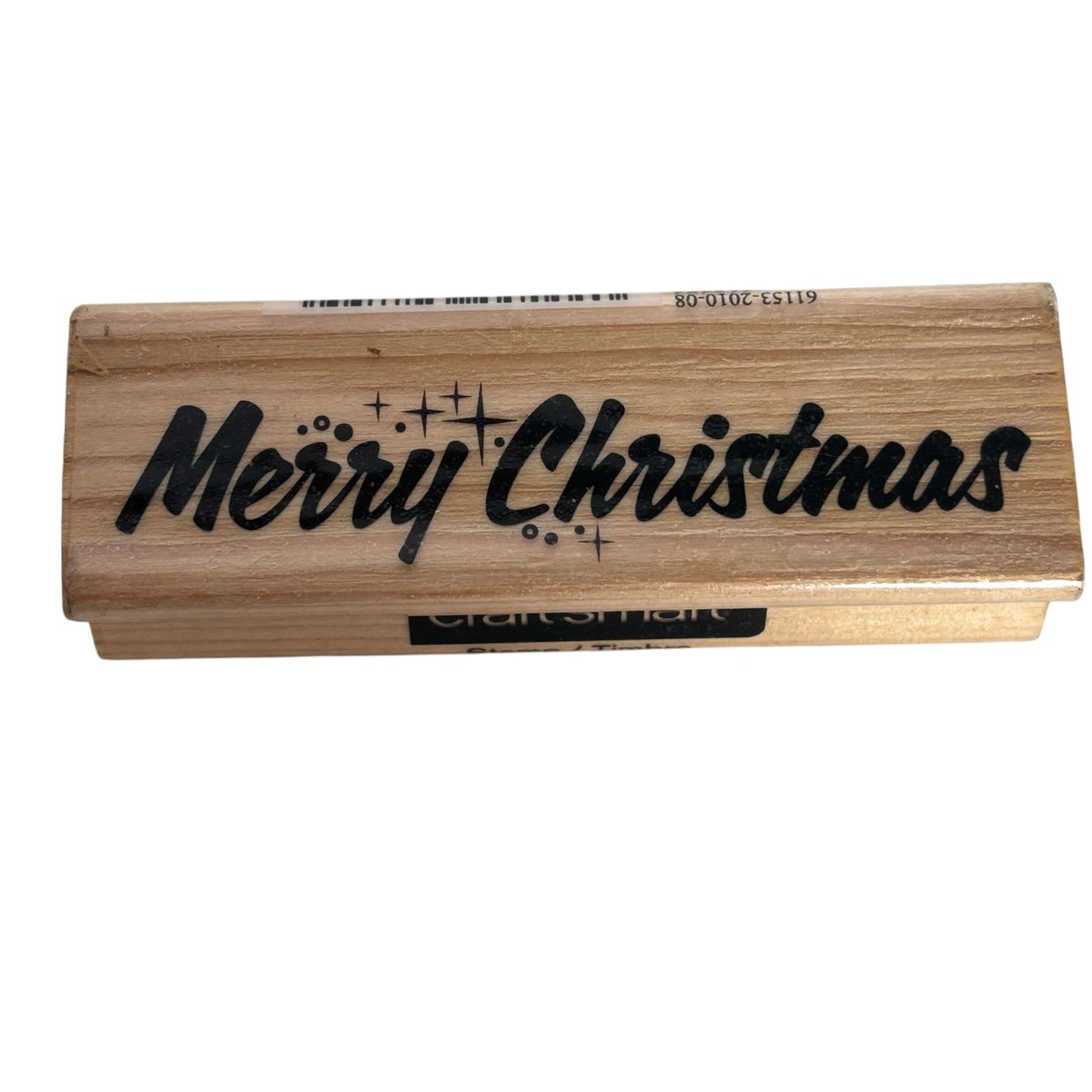 CraftSmart Rubber Stamp Merry Christmas Card Making Atomic MCM Font Starburst