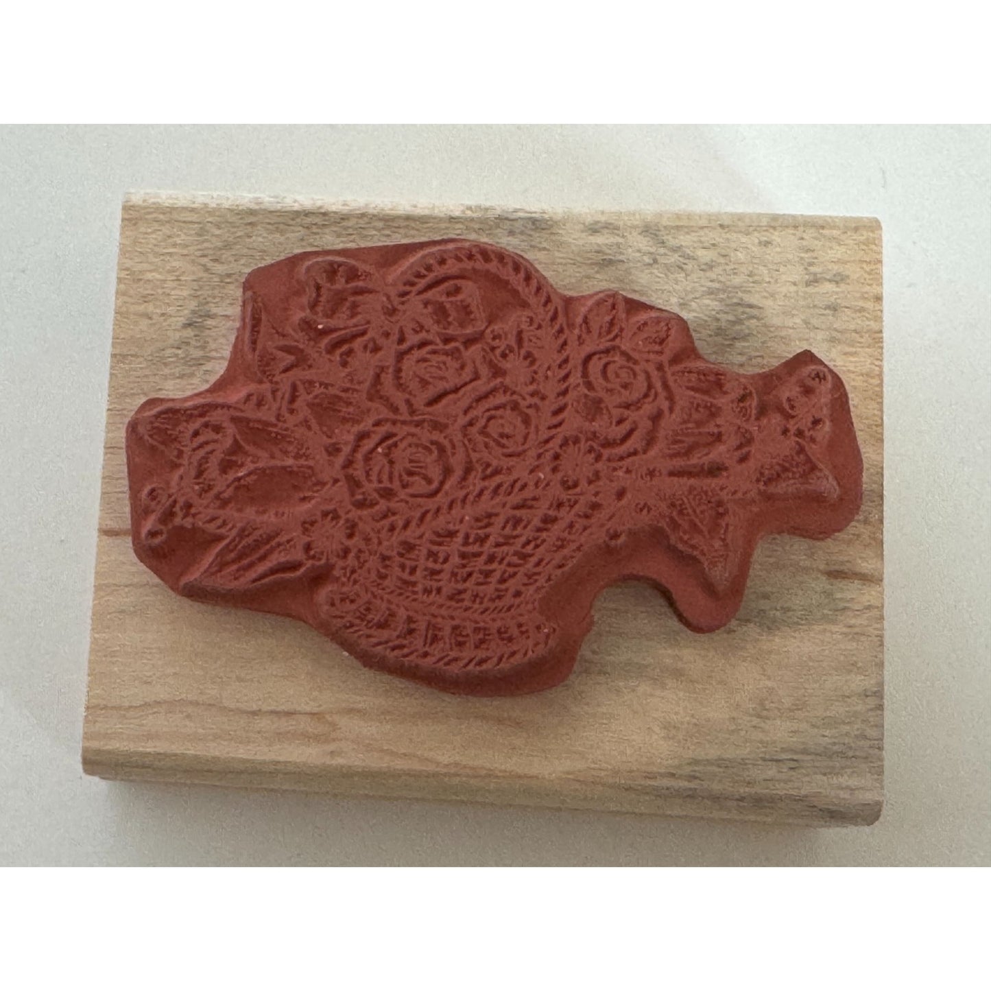 Rubber Stampede Stamp Romantic Flower Basket Floral Arrangement Rose Card Making