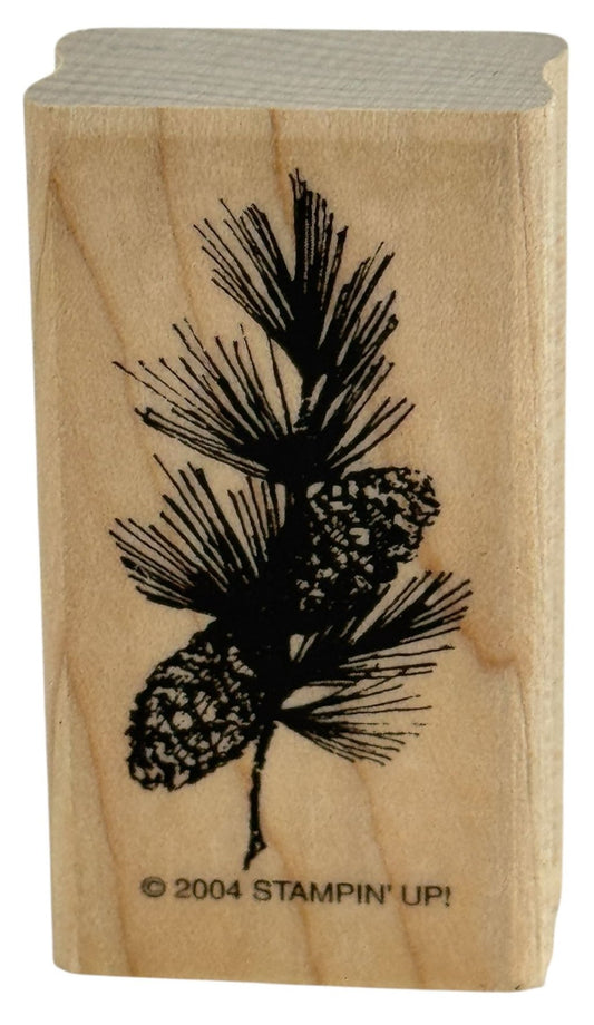 Stampin Up Rubber Stamp Pinecones Branch Christmas Card Making Nature Holidays