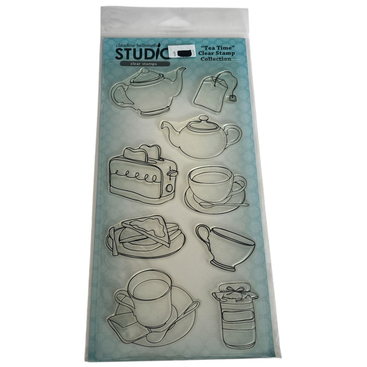Stampers Anonymous Clear Stamp Set Tea Time Invitation Cardmaking Breakfast Toast Toaster Food Teapot