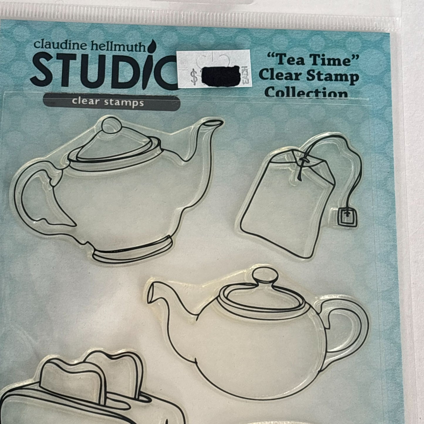 Stampers Anonymous Clear Stamp Set Tea Time Invitation Cardmaking Breakfast Toast Toaster Food Teapot