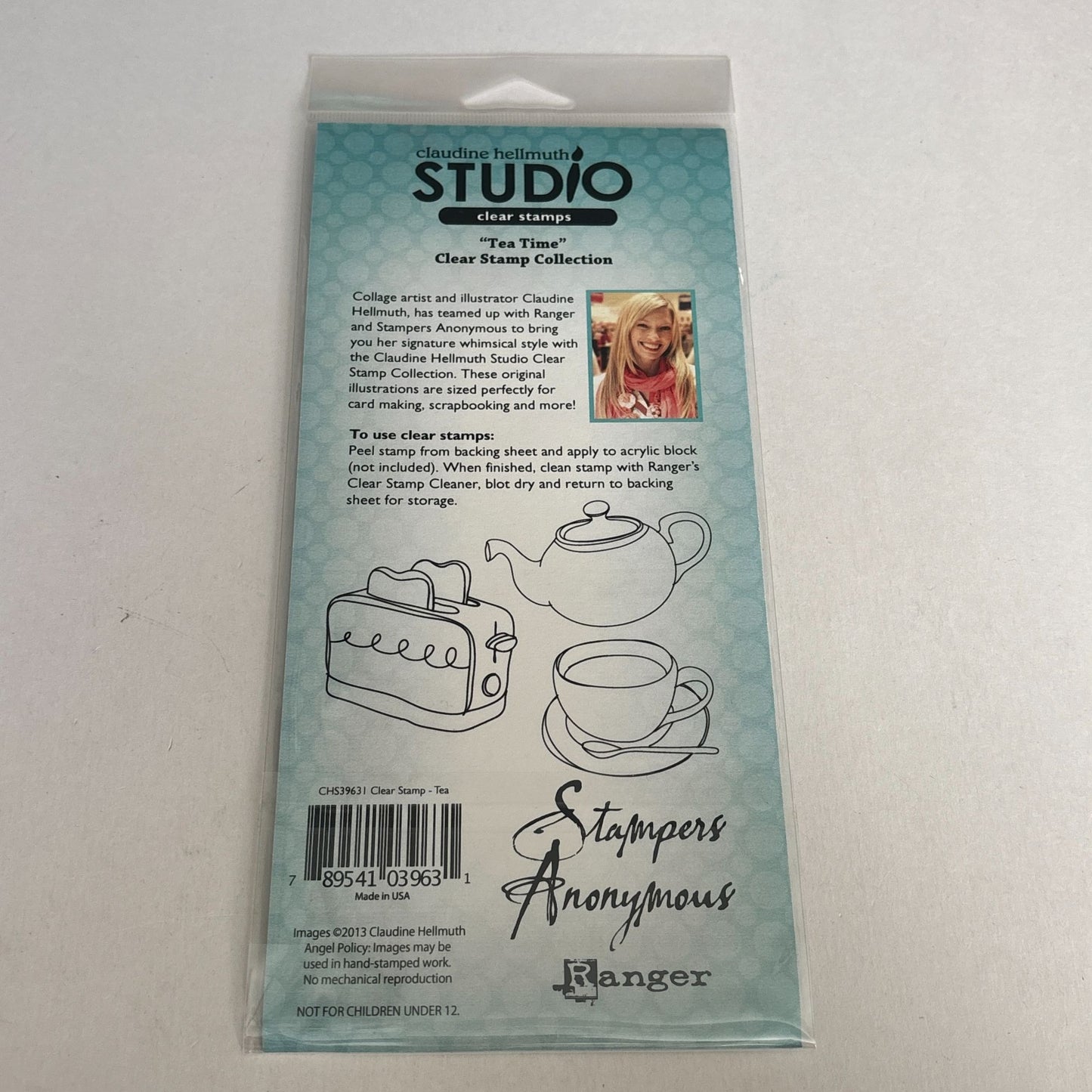 Stampers Anonymous Clear Stamp Set Tea Time Invitation Cardmaking Breakfast Toast Toaster Food Teapot
