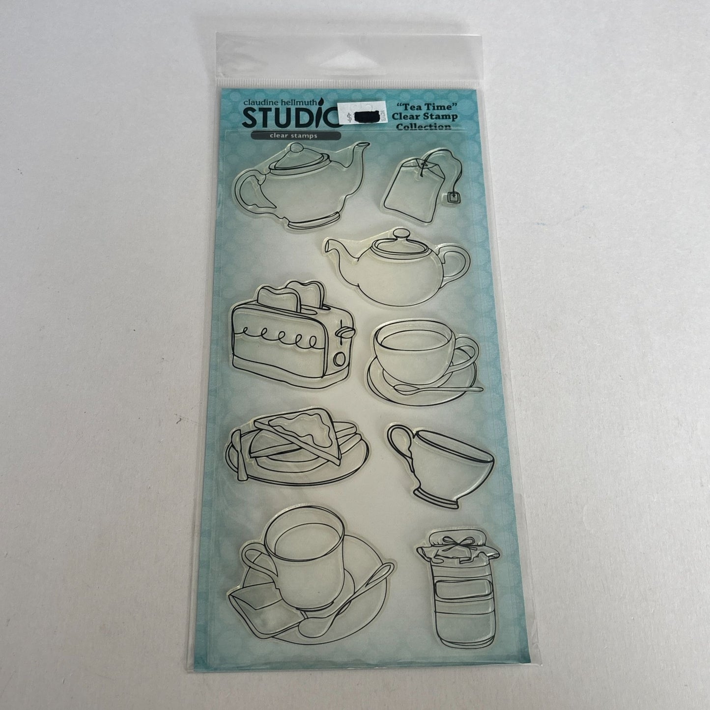 Stampers Anonymous Clear Stamp Set Tea Time Invitation Cardmaking Breakfast Toast Toaster Food Teapot